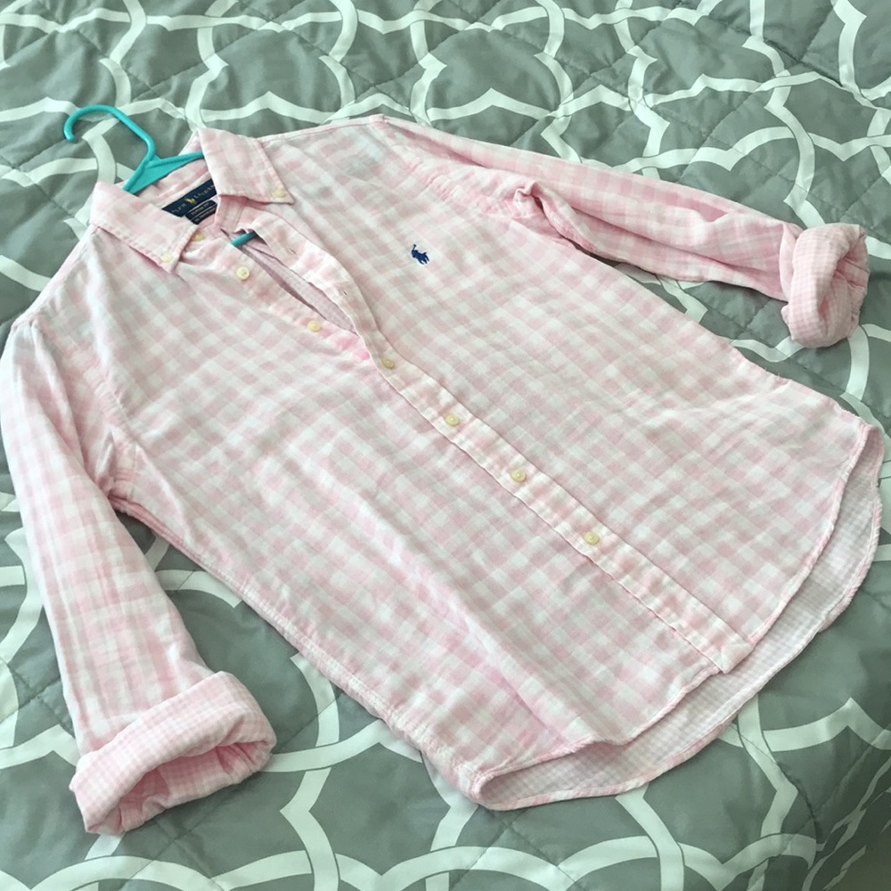 Ralph Lauren Pink Classic Fit Buttondown Shirt Womens XS